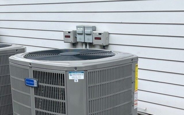 American Standard condensing units for a Belle Haven Greenwich AC system replacement.