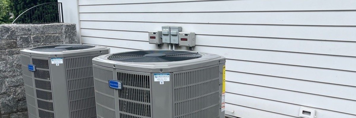 American Standard condensing units for a Belle Haven Greenwich AC system replacement.