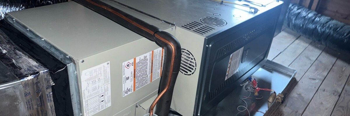HVAC system replacement in Rye, NY with American Standard furnace and evaporator coil